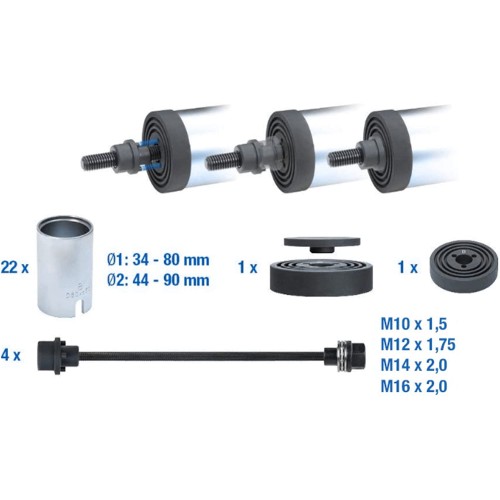 Набір для демонтажу універсальний сайлентблоків, 26 предметів REWOLT (T2035) Набір для демонтажу універсальний сайлентблоків, 26 предметів REWOLT (T2035)