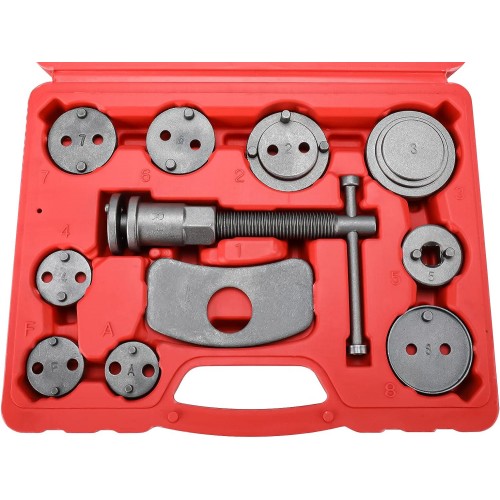 Набор инструментов для сжатия тормозных цилиндров 13 предметов Rewolt T6027 Набор инструментов для сжатия тормозных цилиндров 13 предметов Rewolt T6027