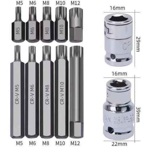 Набір біт з адаптерами 1/2&3/8 TORX, HEX, SPLINE 40од. REWOLT T1347