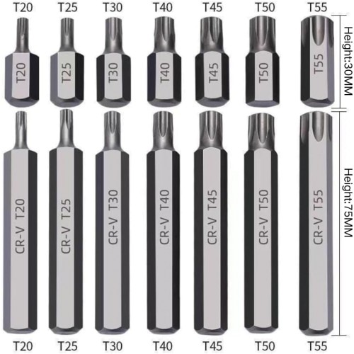 Набір біт з адаптерами 1/2&3/8 TORX, HEX, SPLINE 40од. REWOLT T1347