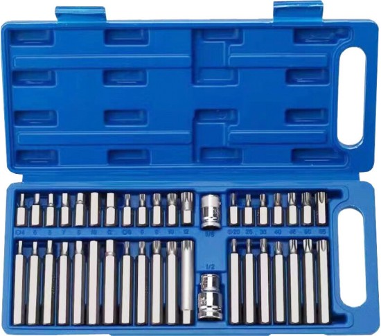 Набор бит с адаптерами 1/2&3/8 TORX, HEX, SPLINE 40ед. REWOLT T1347